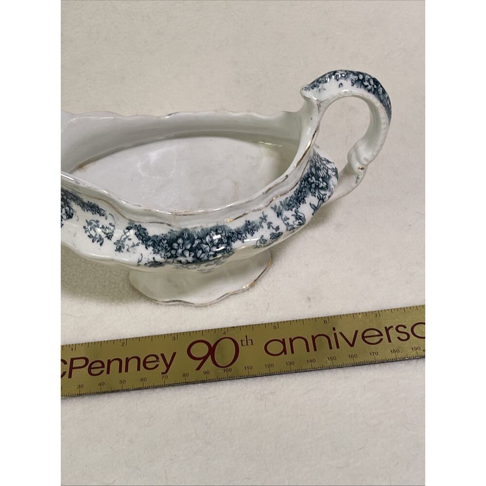 Antique Burslem ENGLAND ROYAL Staffordshire Gravy Boat - Picture 7 of 7